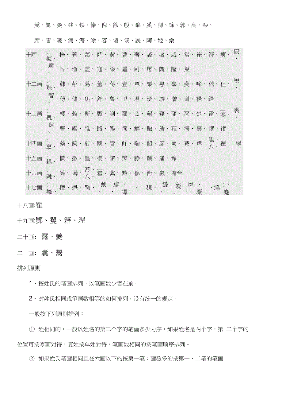 姓氏笔画排序规则_第2页