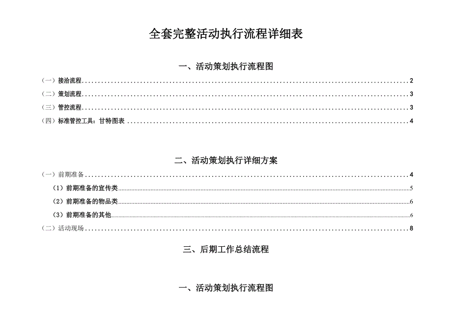 详细活动策划执行方案(最完整的项目策划与执行表)_第1页