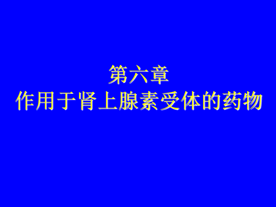 6第六章作用于肾上腺素受体的药物_第1页