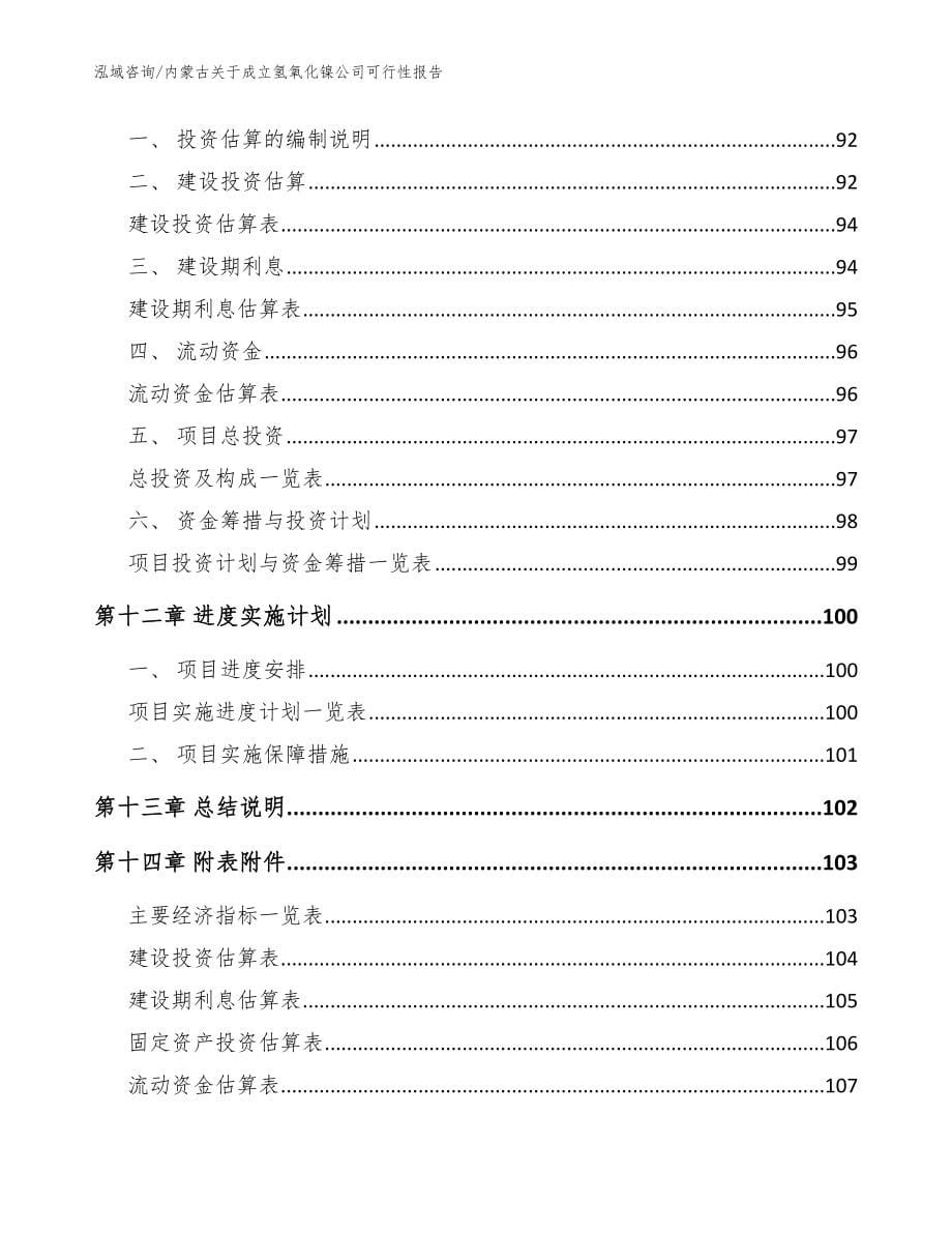 内蒙古关于成立氢氧化镍公司可行性报告（范文）_第5页