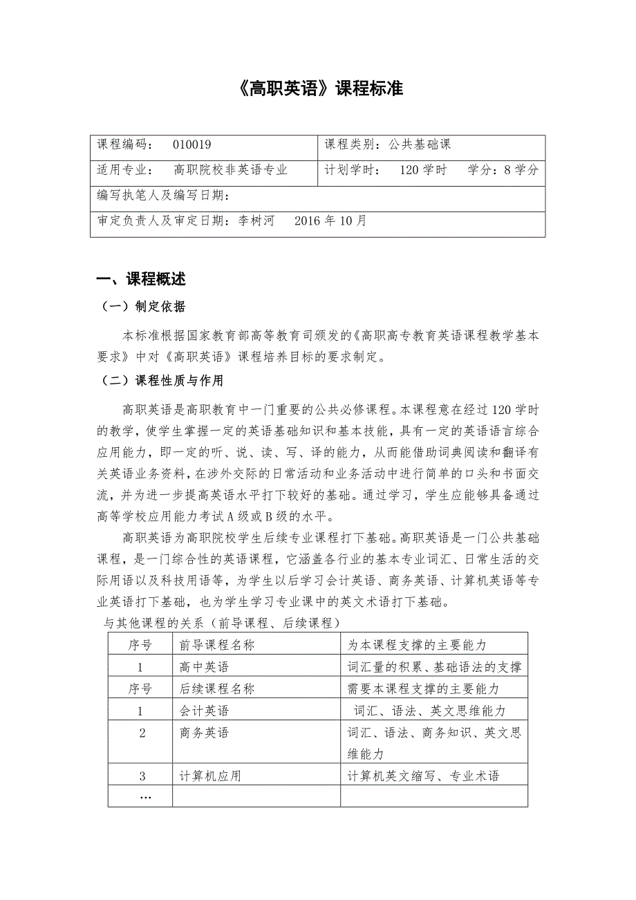 高职英语课程标准_第1页