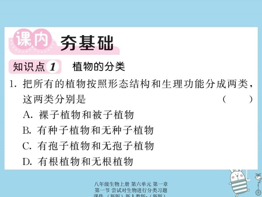 最新八年级生物上册第六单元第一章第一节尝试对生物进行分类习题_第5页