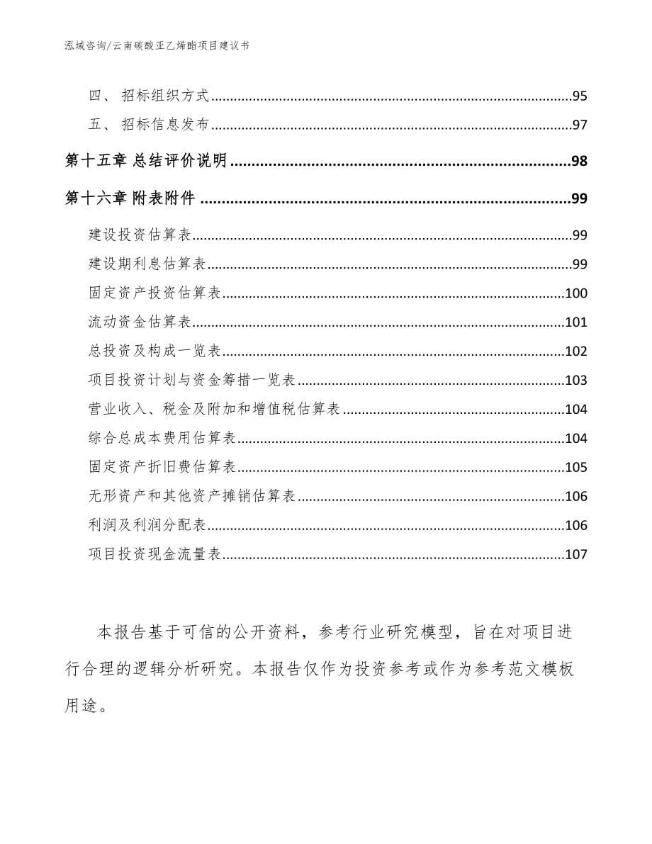 云南碳酸亚乙烯酯项目建议书_第5页