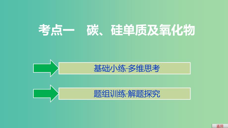 2019高考化学大一轮复习 第四章 非金属及其化合物 第14讲 碳、硅及无机非金属材料课件 鲁科版.ppt_第3页