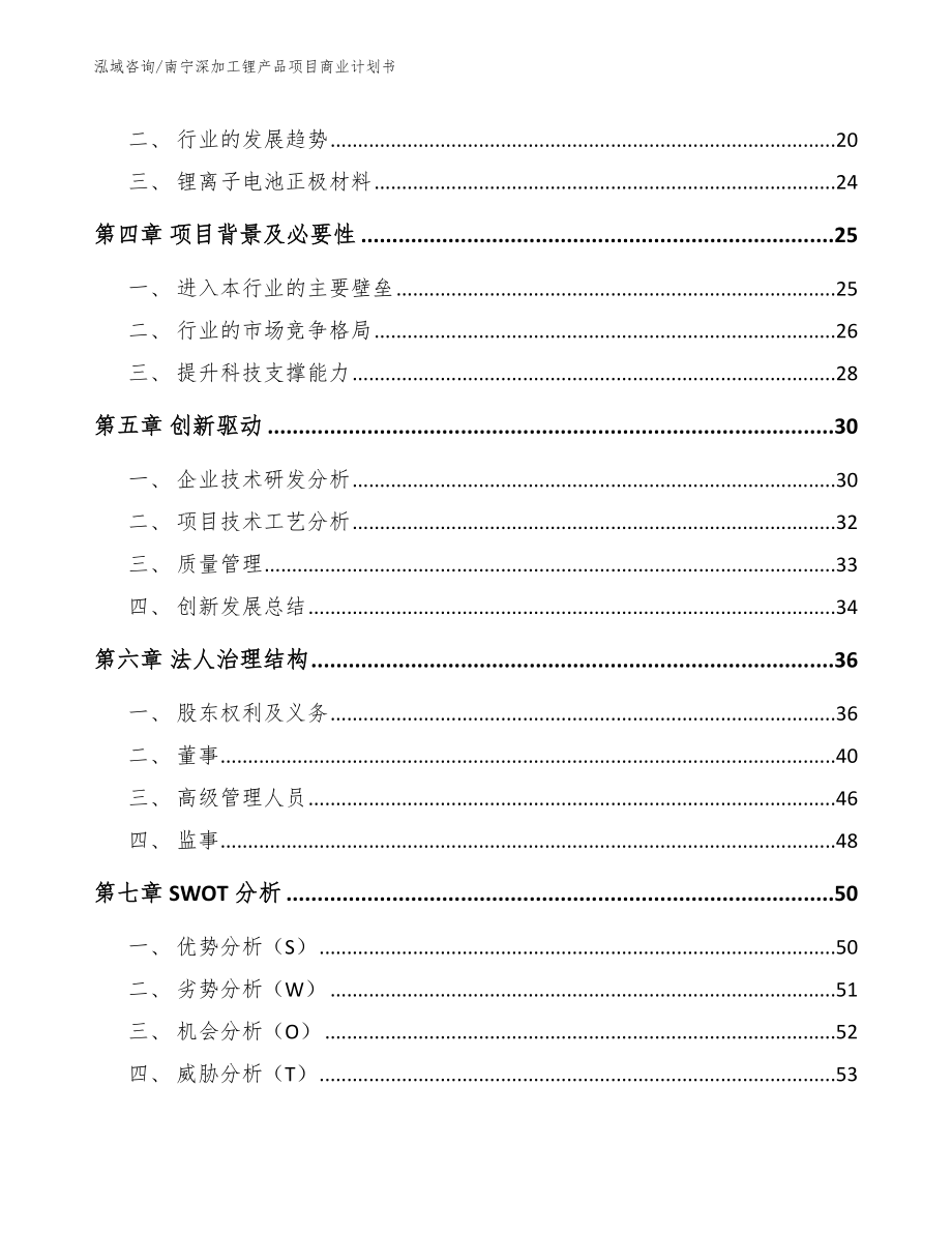 南宁深加工锂产品项目商业计划书（范文模板）_第3页