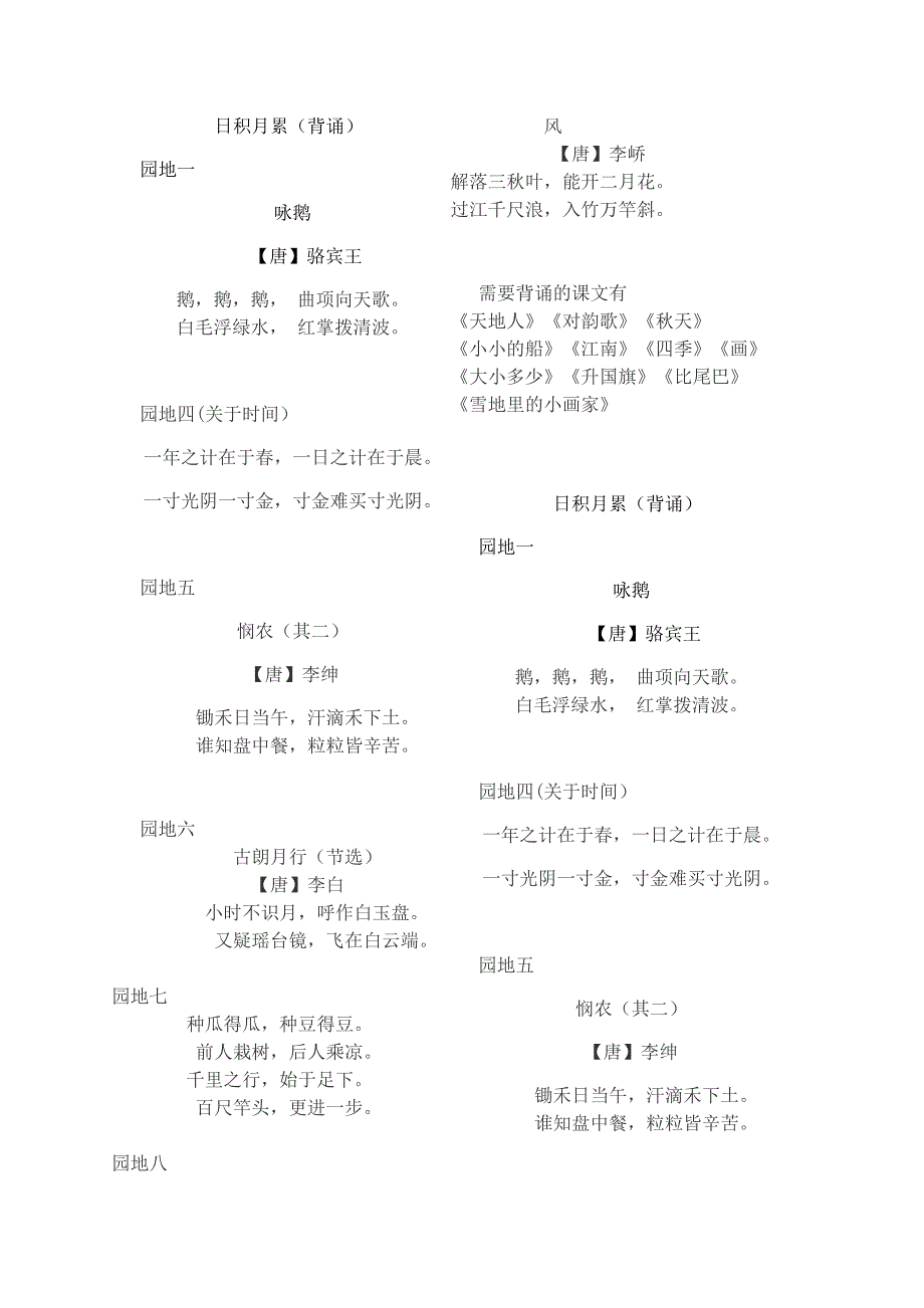 部编版一年级语文日积月累_第1页