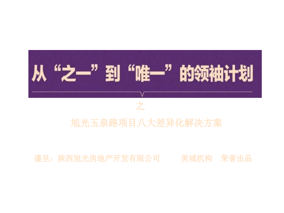 西安咸阳旭光玉泉路项目项目竞标报告终_第1页