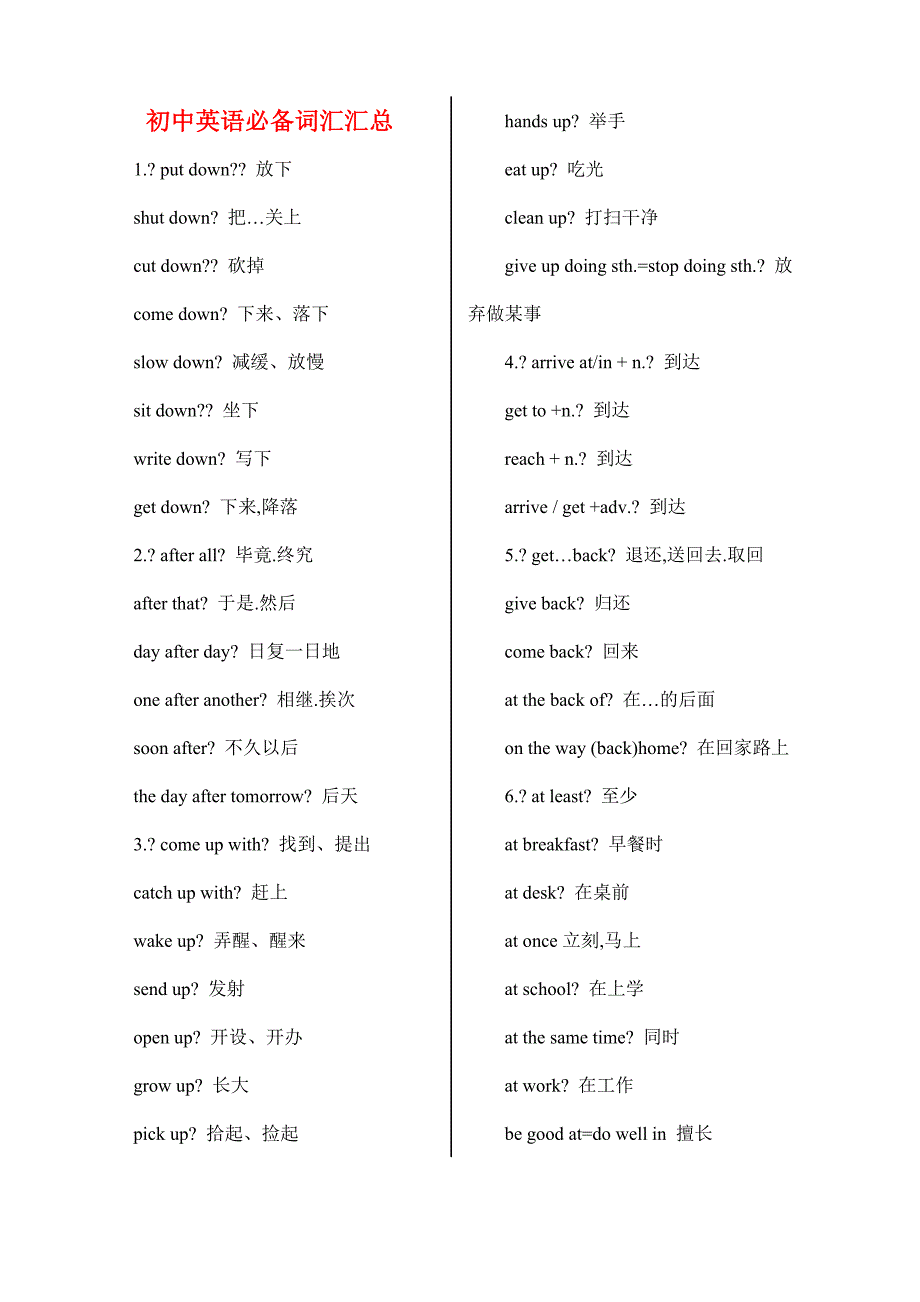 初中英语必备词汇汇总-_第1页