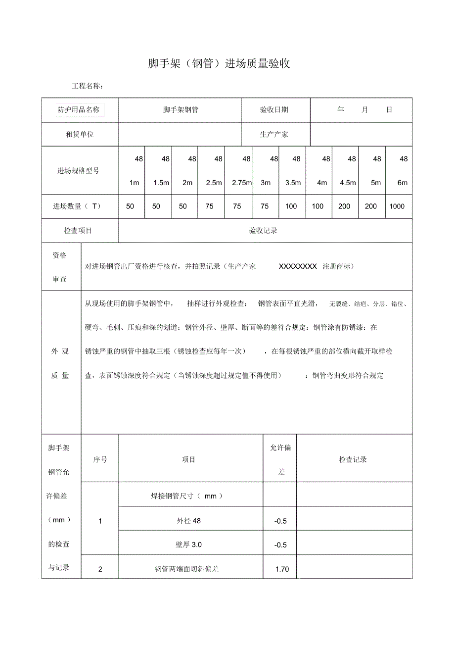 脚手架(钢管)进场质量验收_第1页