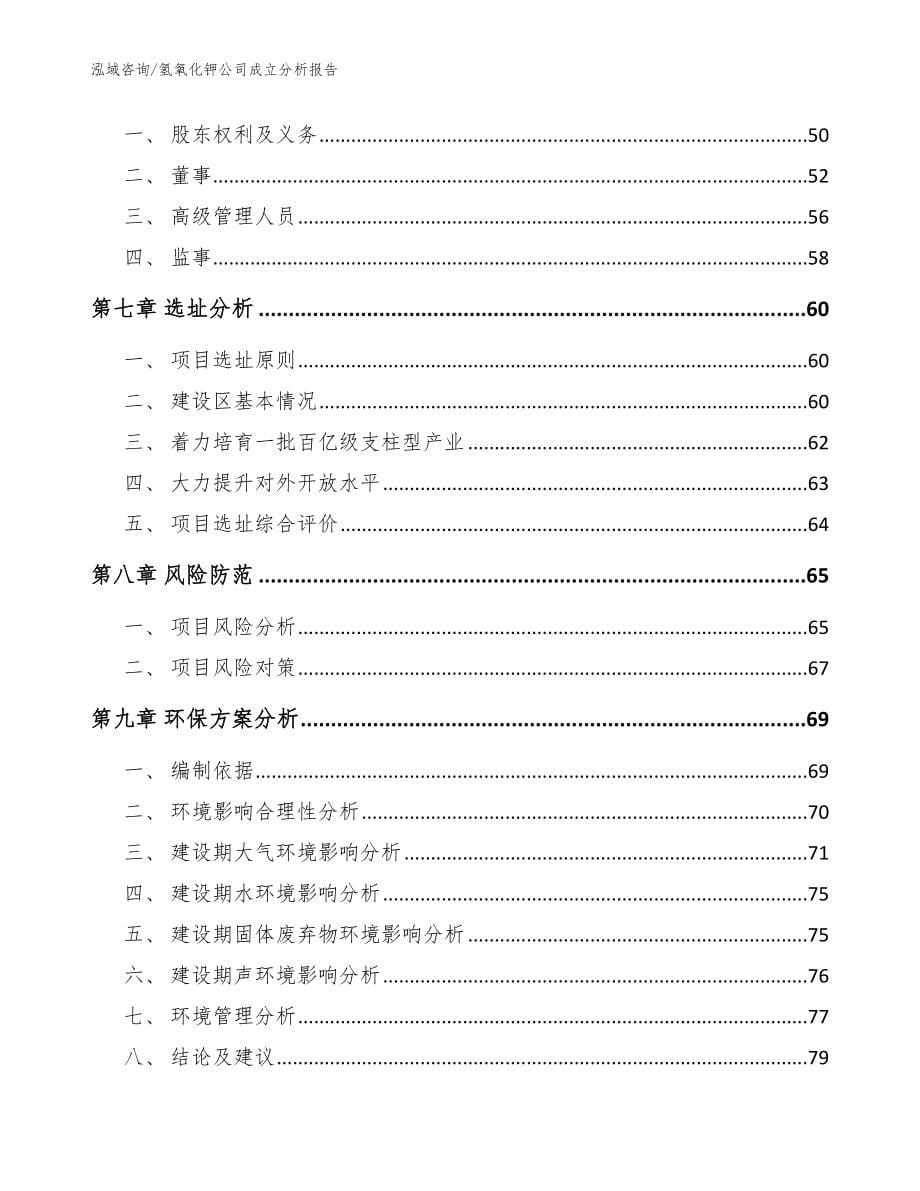 氢氧化钾公司成立分析报告（范文）_第5页