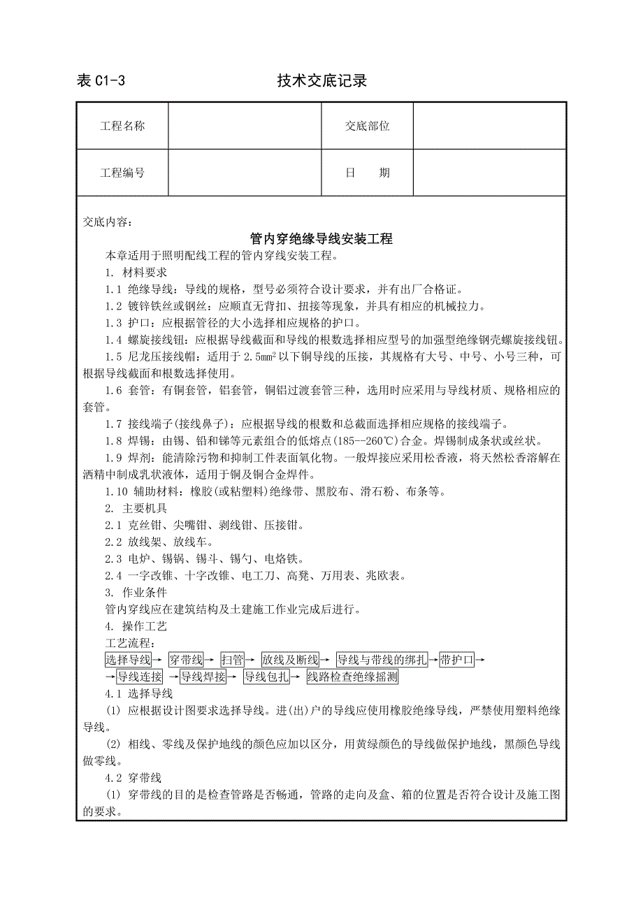 最新《施工组织设计》002_管内穿绝缘导线安装工程_第1页