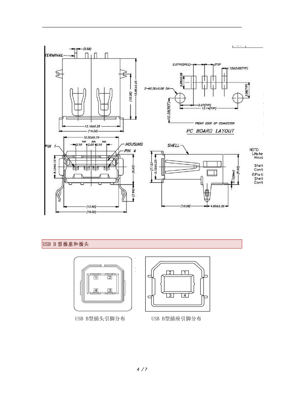 USBA型、B型、Mini和Micro接口定义及封装_第4页