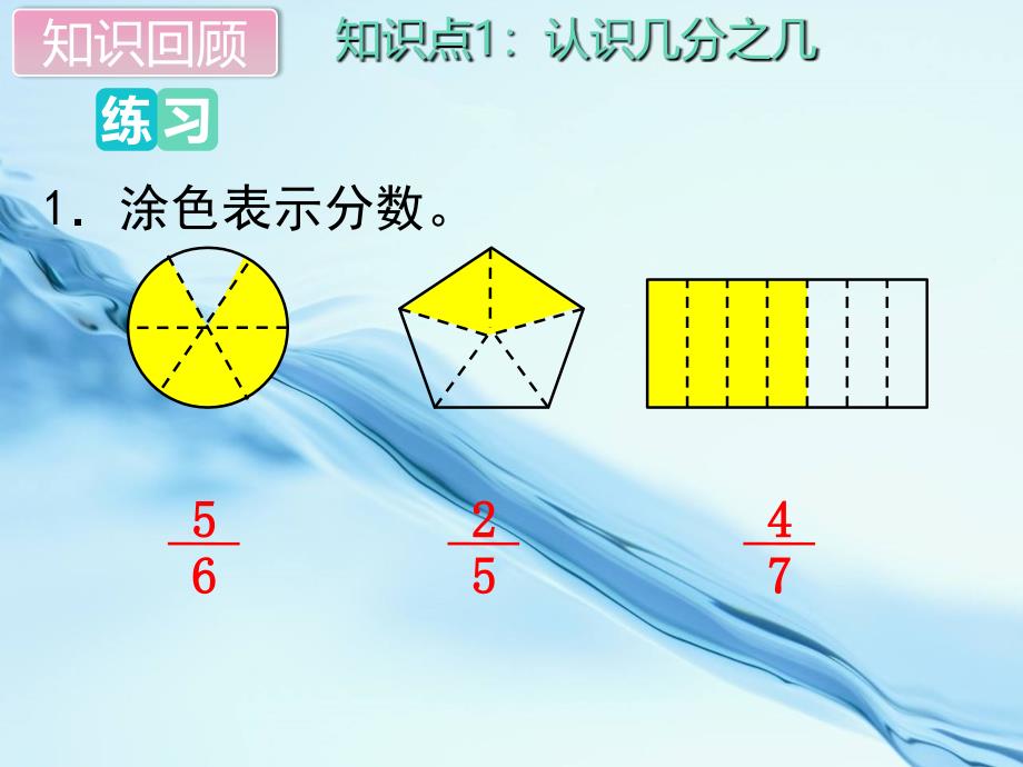 2020苏教版三年级数学上册第七单元 分数的初步认识一第6课时 单元复习_第4页