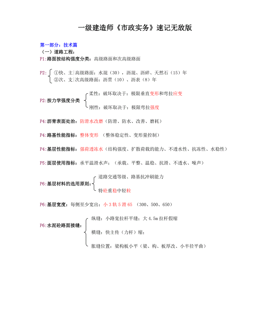 一级建造师《市政实务》速记无敌版_第1页