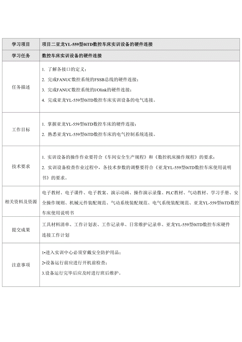 《数控机床安装与调试》工作任务单_第3页