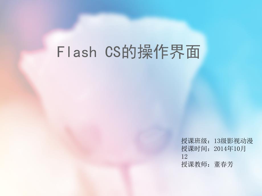 FlashCS3的操作界面.ppt_第1页