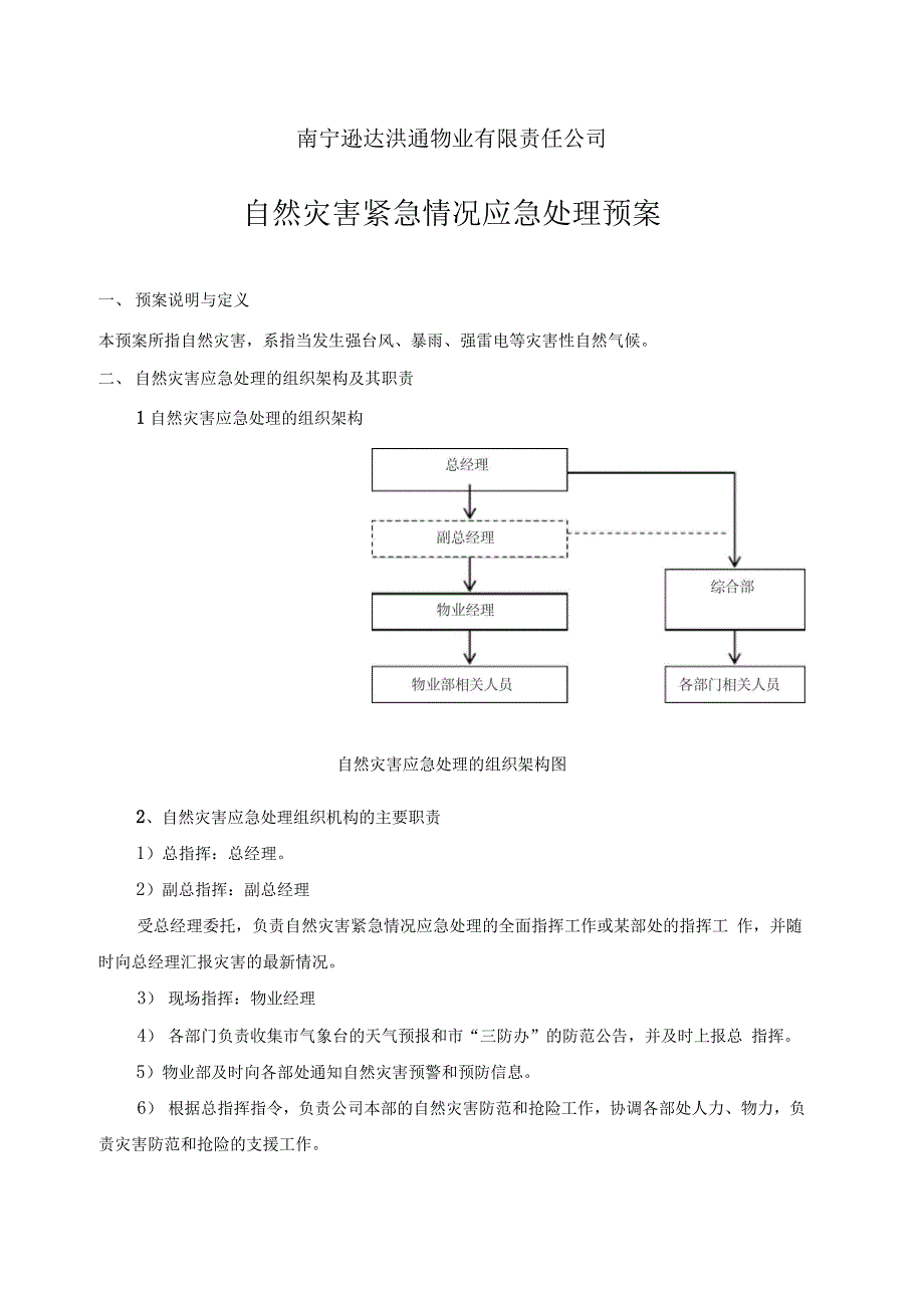 自然灾害紧急情况应急处理预案_第1页