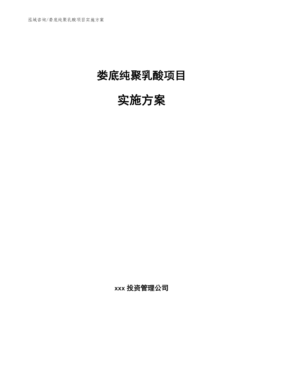 娄底纯聚乳酸项目实施方案模板_第1页