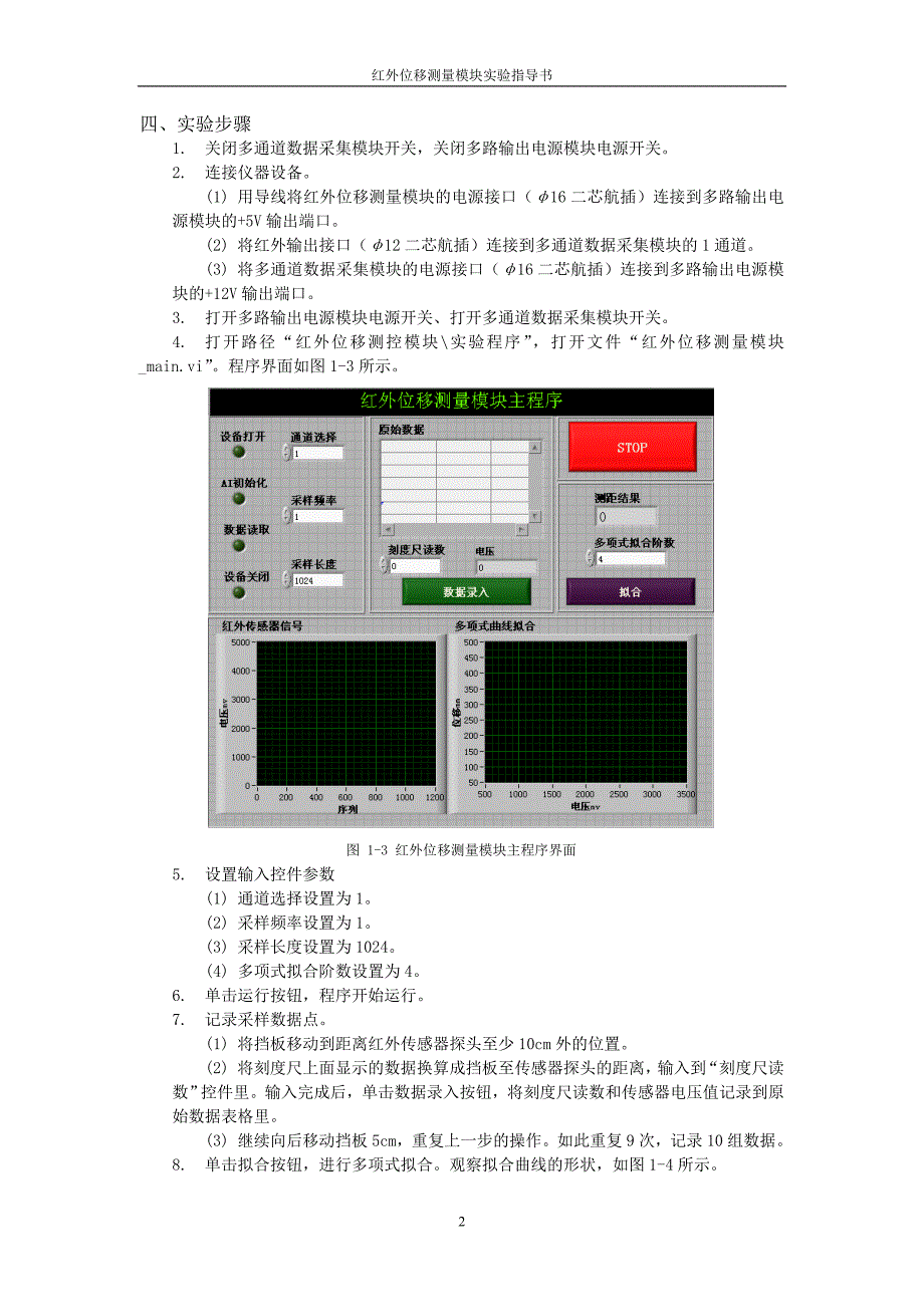 红外位移测量模块实验指导书_第3页