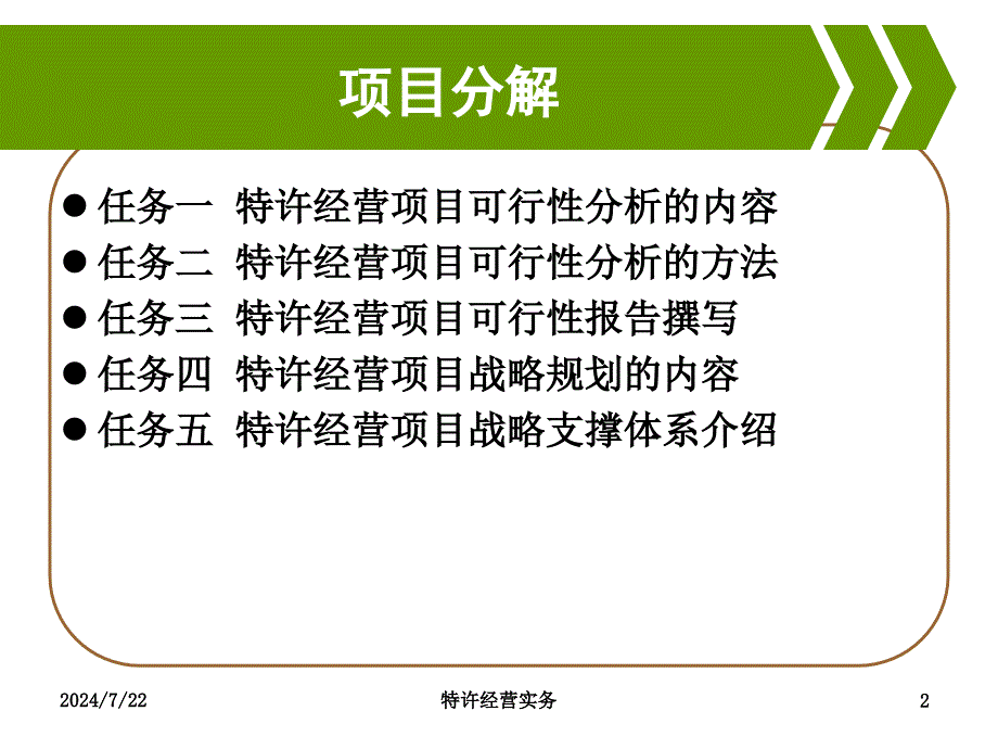 项目四特许经营企业战略规划ppt课件_第2页