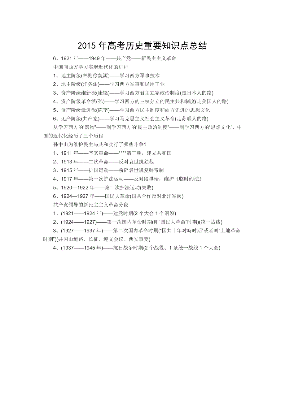 2015年高考历史重要知识点总结之七_第1页