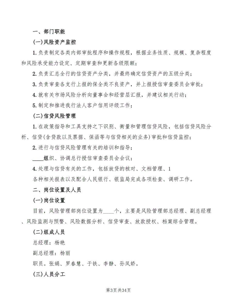 2022年风险管理职能部门的职责_第3页