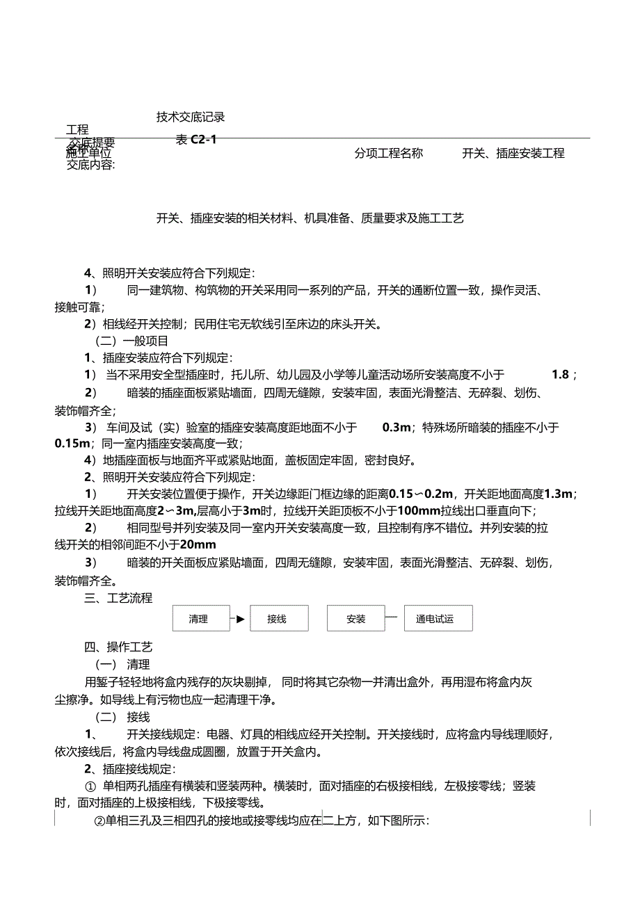 最新整理开关插座安装技术交底记录_第2页