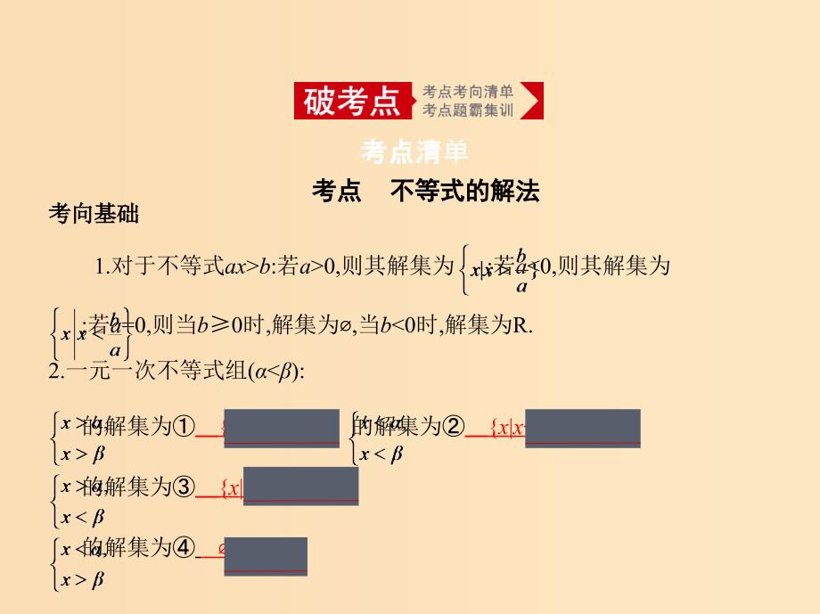 （浙江专用）2020版高考数学一轮总复习 专题7 不等式 7.2 不等式的解法课件.ppt_第2页