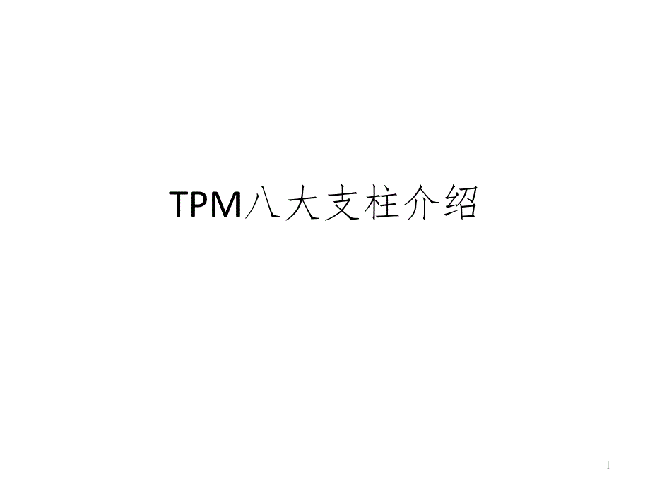 TPM八大支柱介绍PPT精品文档_第1页