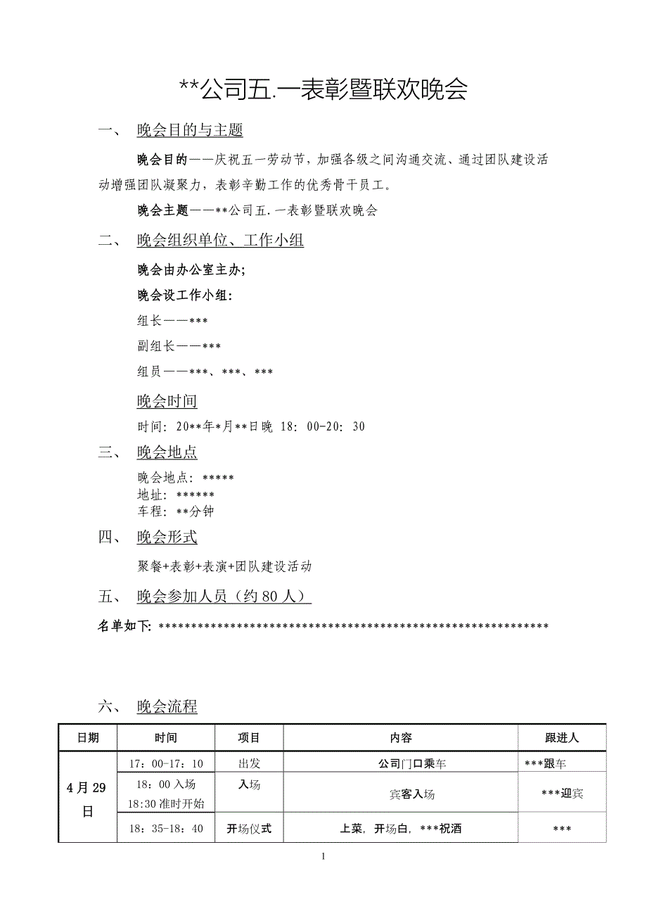 五一聚餐活动策划方案_第1页