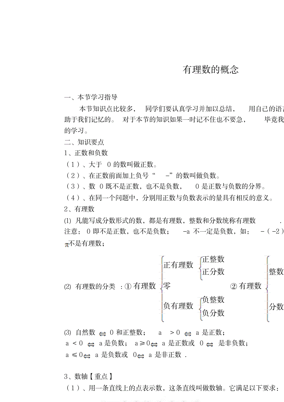 七年级数学上册复习资料(20200602133306)_小学教育-小学考试_第1页