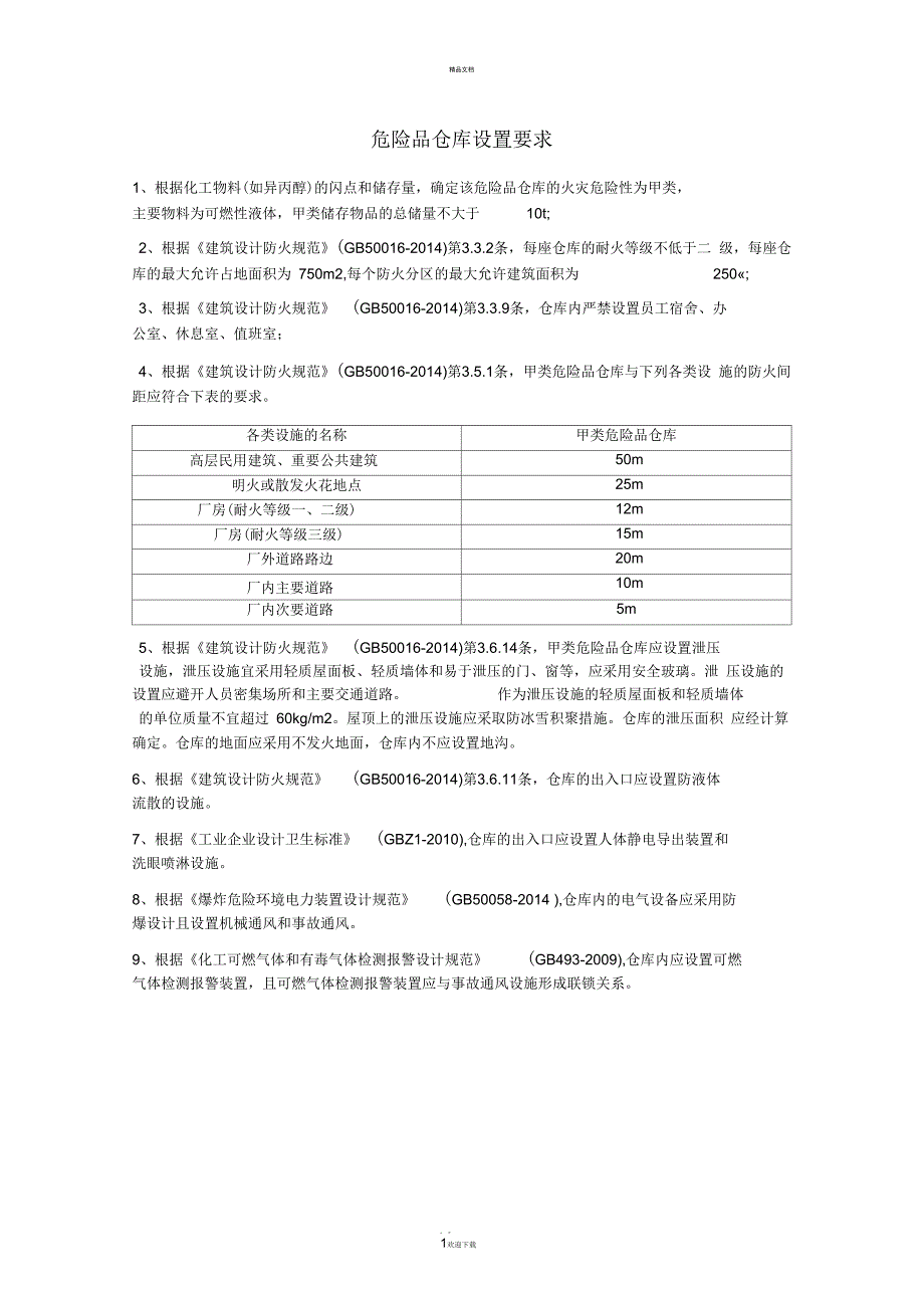 危险品仓库设置要求_第1页