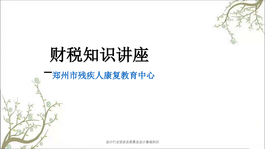 会计行业现状及前景及会计基础知识课件_第1页