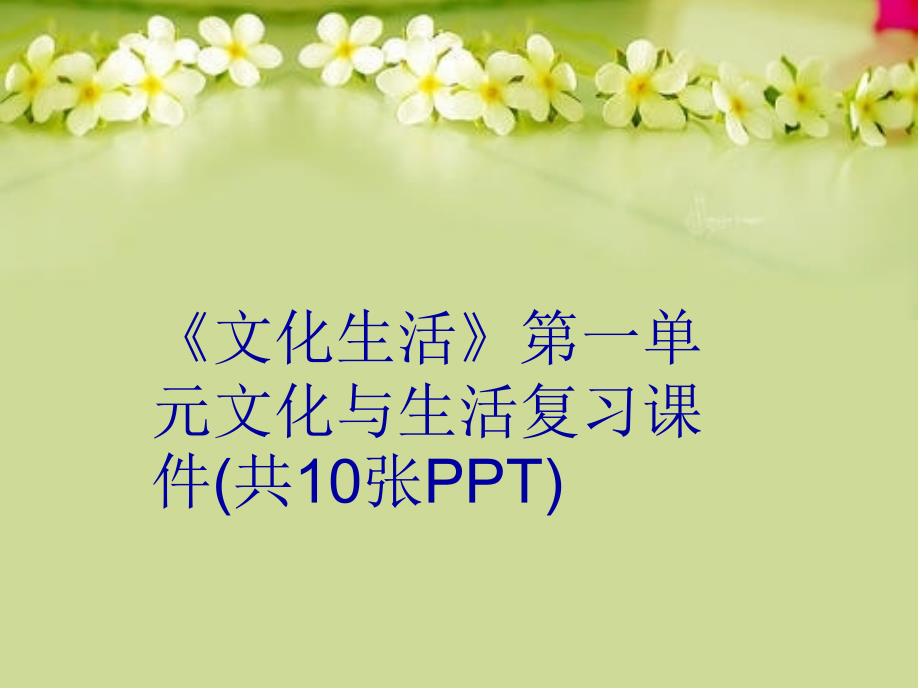 文化生活第一单元文化与生活复习课件共10张复习进程_第1页