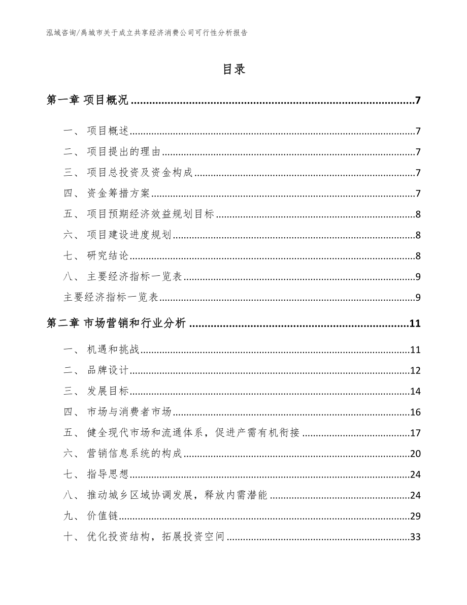 禹城市关于成立共享经济消费公司可行性分析报告_第1页