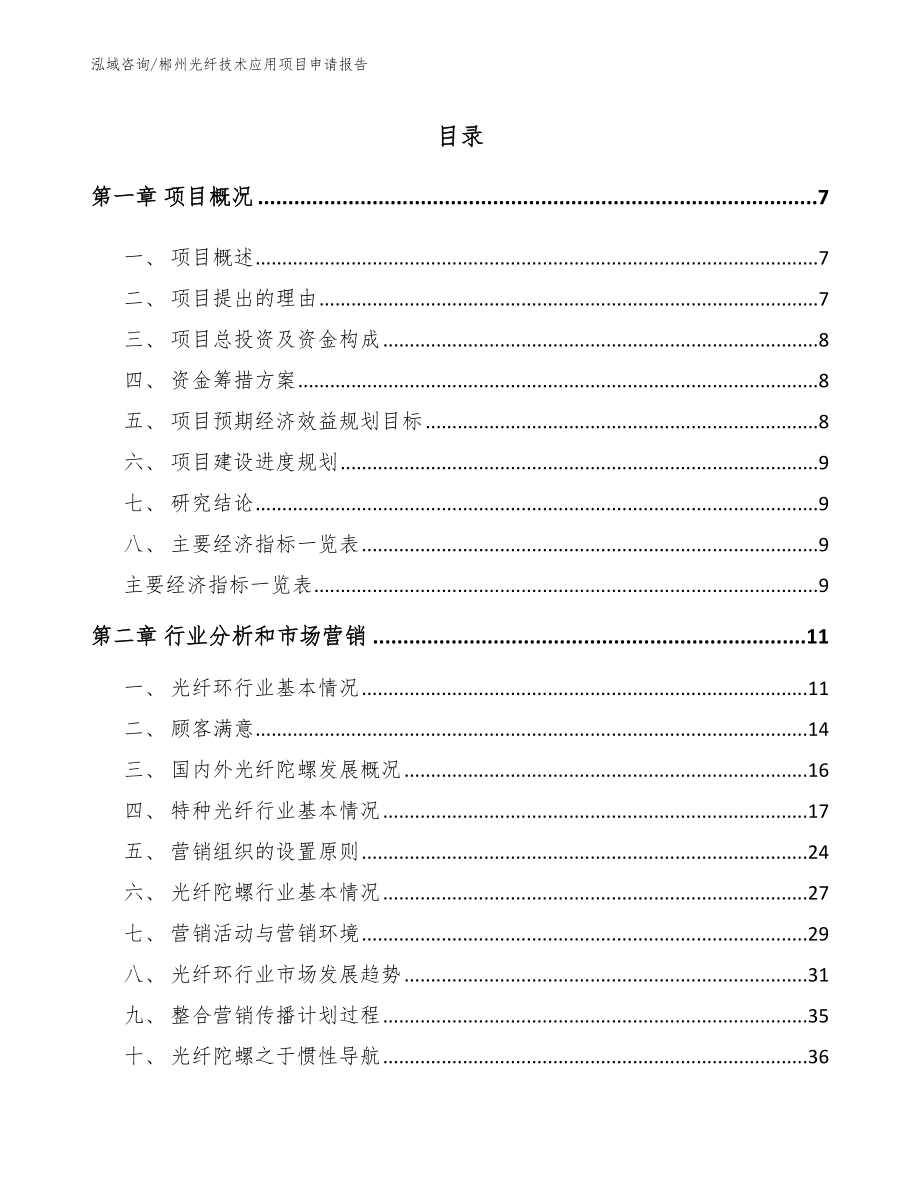 郴州光纤技术应用项目申请报告范文参考_第2页