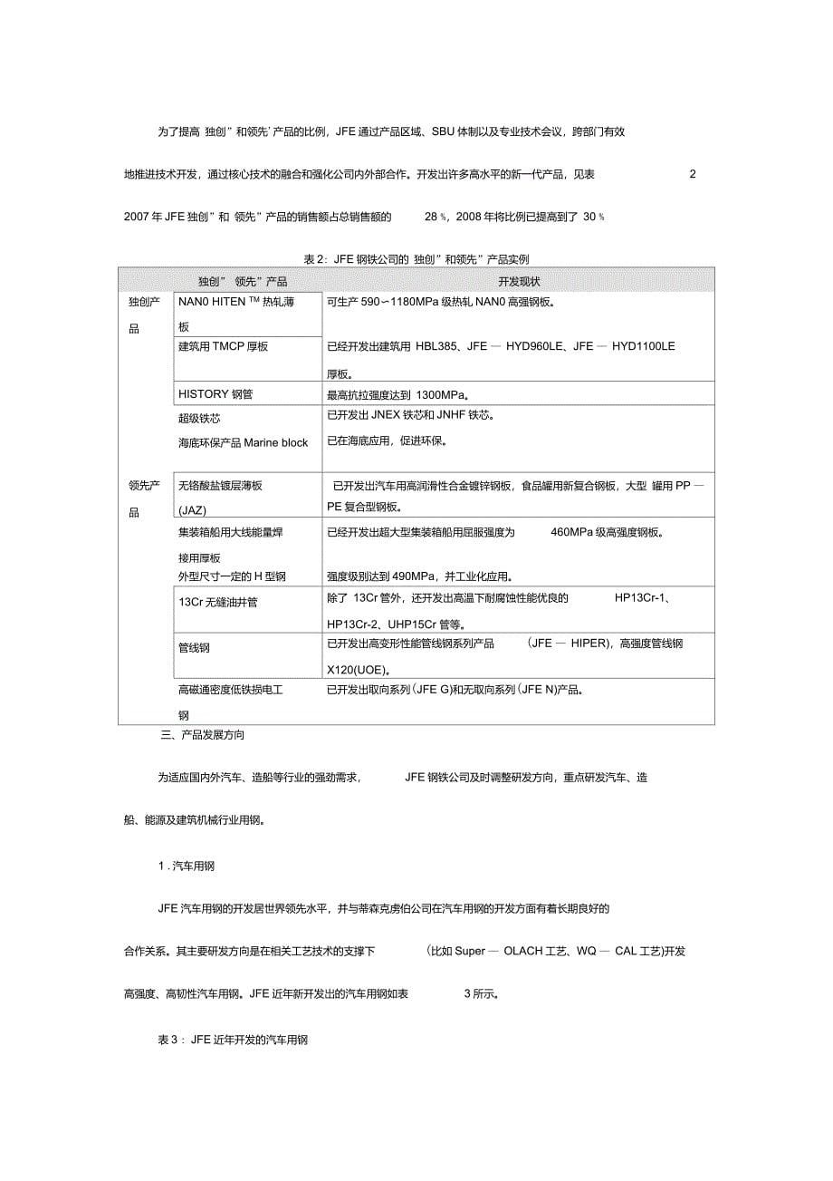 日本JFE钢铁公司产品研发战略及发展方向_第5页