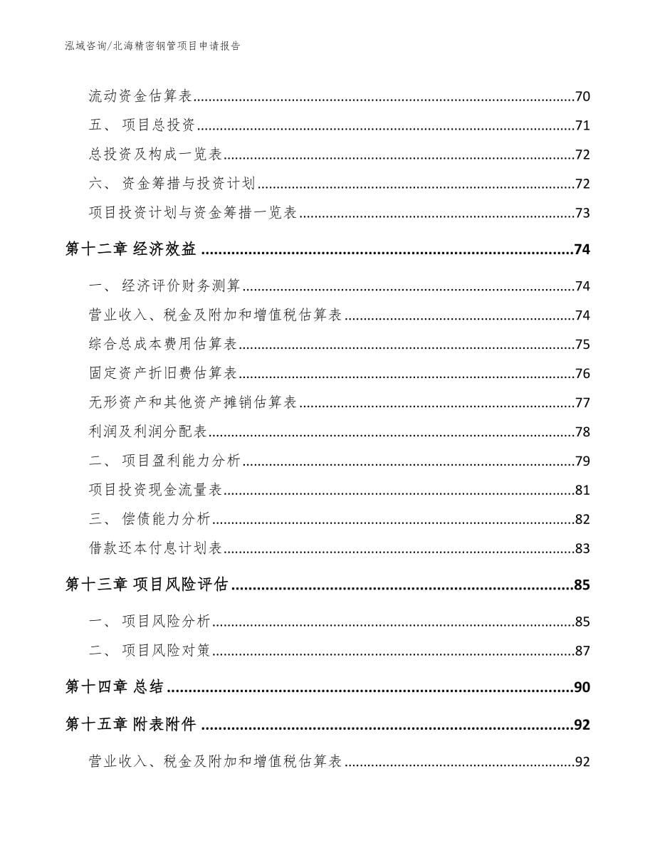 北海精密钢管项目申请报告【模板范本】_第5页