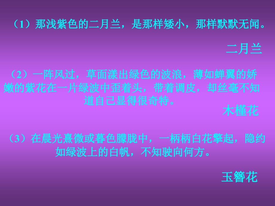 人教版七年级语文上册四单元阅读16紫藤萝瀑布优质课课件17_第3页