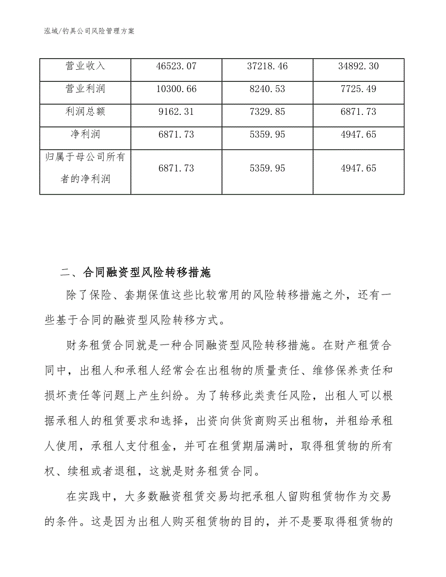 钓具公司风险管理方案_参考_第4页