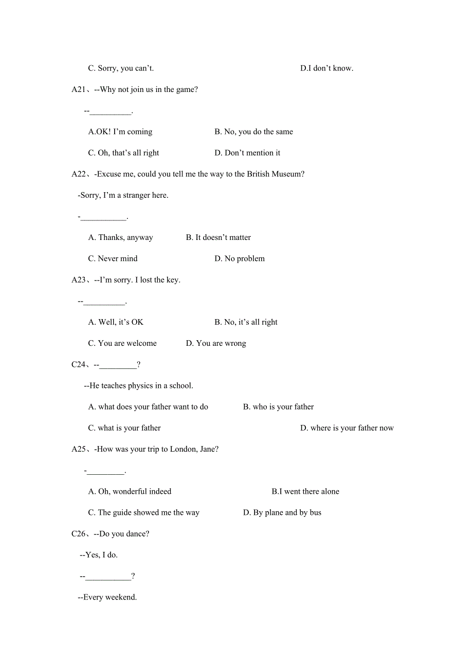 2023年9月公共基础课统一考试大学英语B精选题库.doc_第4页