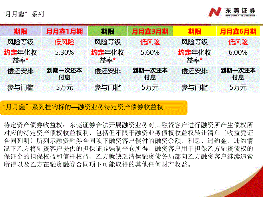 东莞证券保本固定收益月月鑫理财产品介绍_第3页