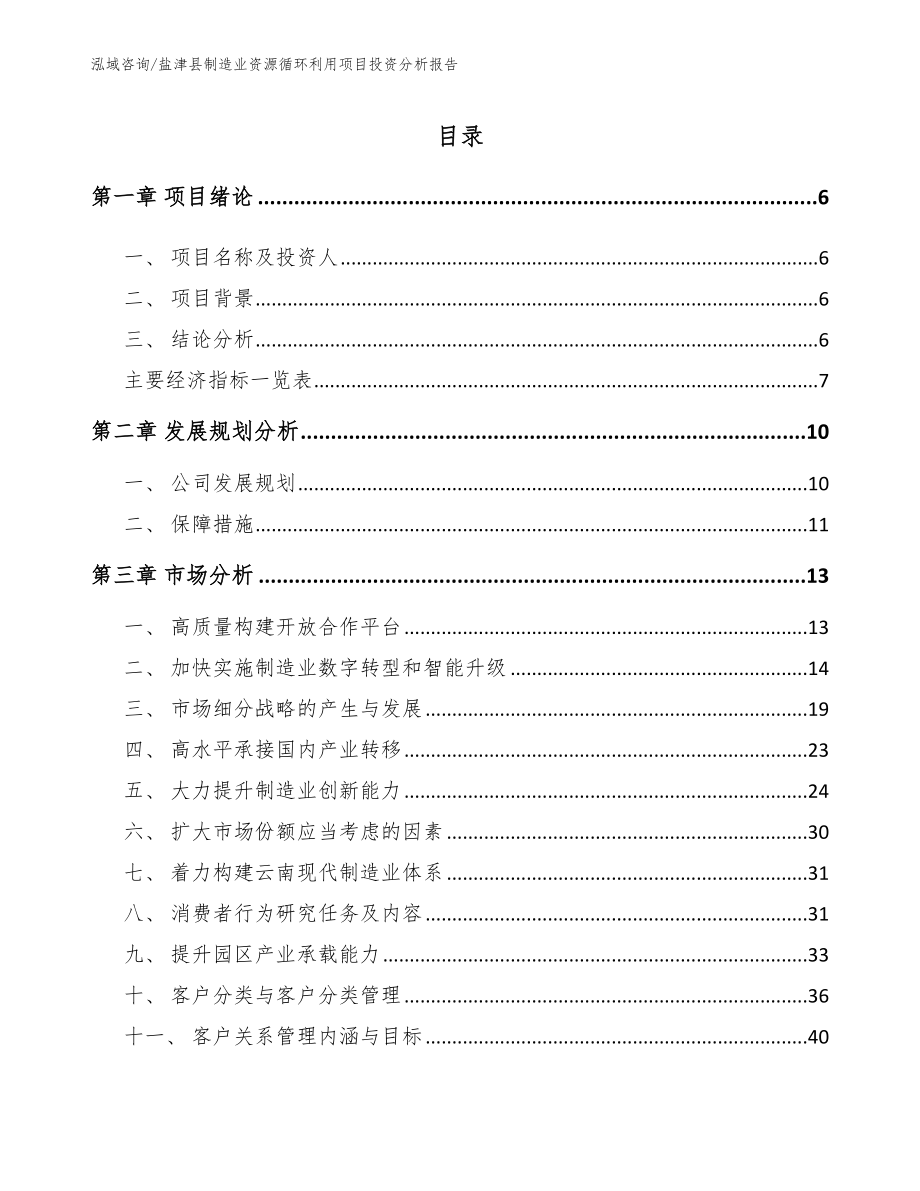 盐津县制造业资源循环利用项目投资分析报告_第2页