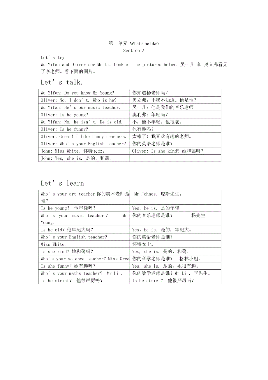 小学英语五册上pep翻译_第1页