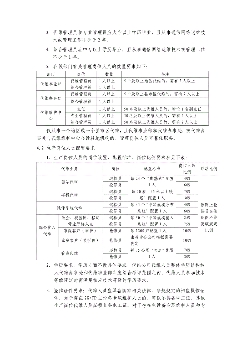 中国移动通信集团浙江有限公司代维企业资质基本标准和资源配置要求培训_第3页