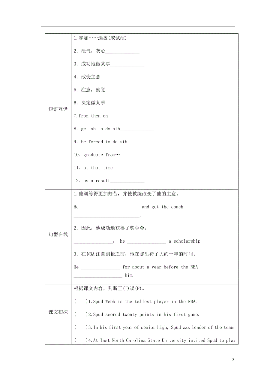 2018年秋九年级英语上册 Unit 4 Growing up Period 2 Reading同步练习 （新版）牛津版_第2页