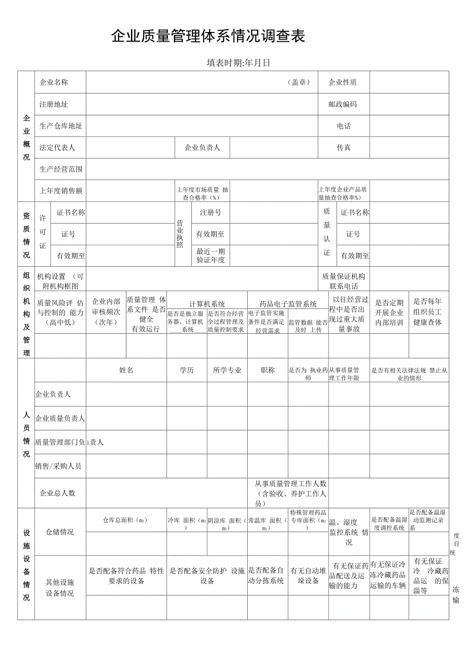 质量体系调查表_第1页