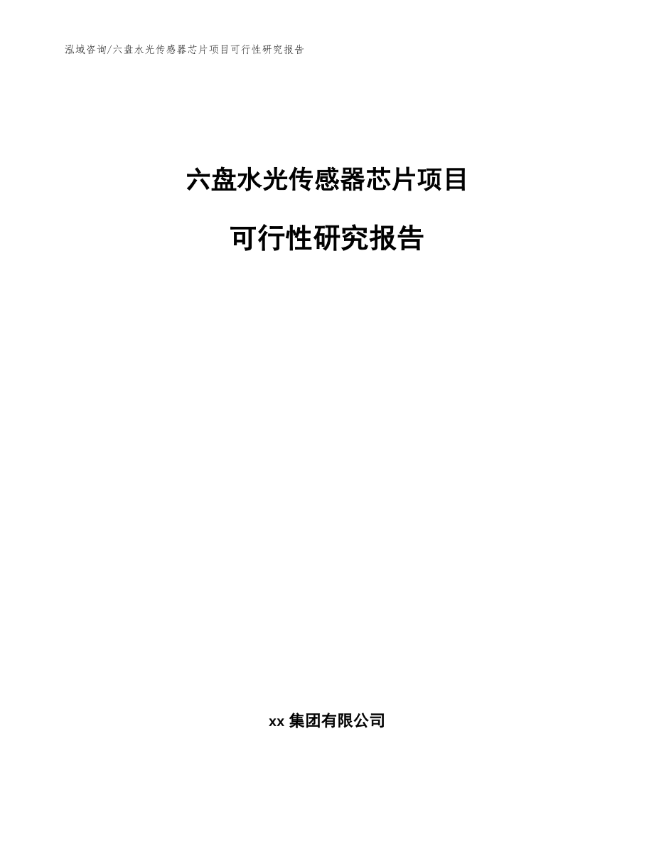 六盘水光传感器芯片项目可行性研究报告模板范文_第1页