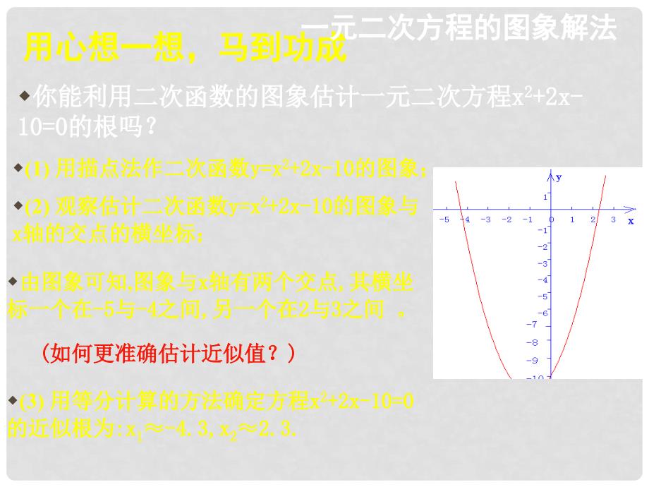 辽宁省凌海市石山初级中学九年级数学下册 第二章 第八节 二次函数与一元二次方程课件（2） 北师大版_第2页