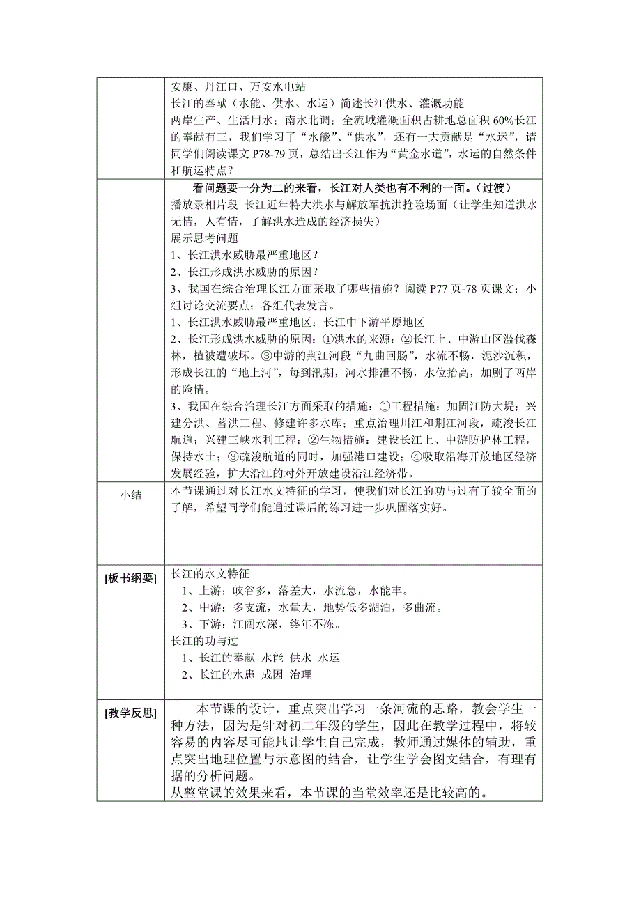 《长江的开发和治理》教学设计与反思.doc_第3页